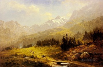  Suiza Pintura - Los Alpes de Wengen Mañana en Suiza paisaje Benjamin Williams Leader